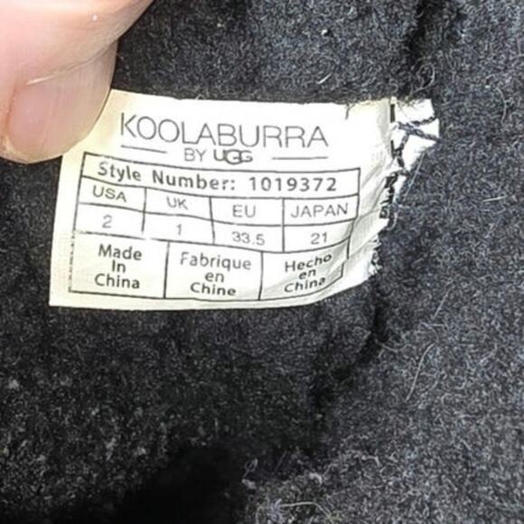 Black koolaburra by Ugg Short Boots GIRLS Size 2 Bow Accents on Side - Picture 7 of 7